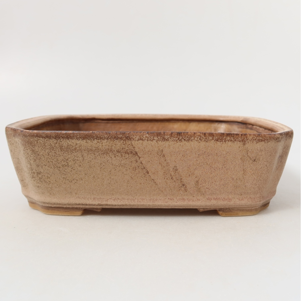 Ceramic bonsai pot, 21.5 x 18 x 6 cm, pink
