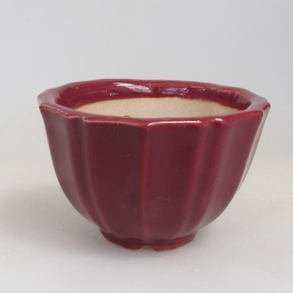Mini bonsai bowl 5 x 5 x 3 cm, color burgundy