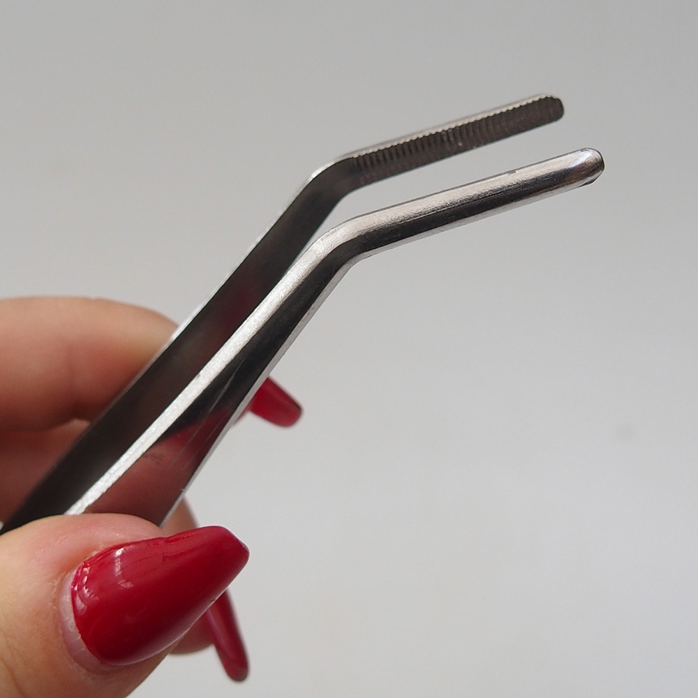 Grabber and curved tweezers 22 cm - stainless steel