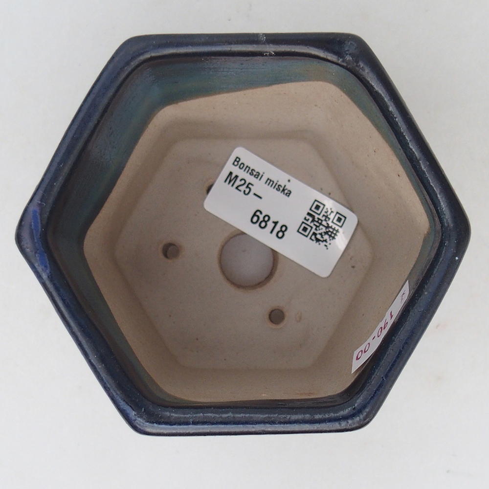 Ceramic bonsai bowl 9,5 x 8,5 x 8 cm, colour blue