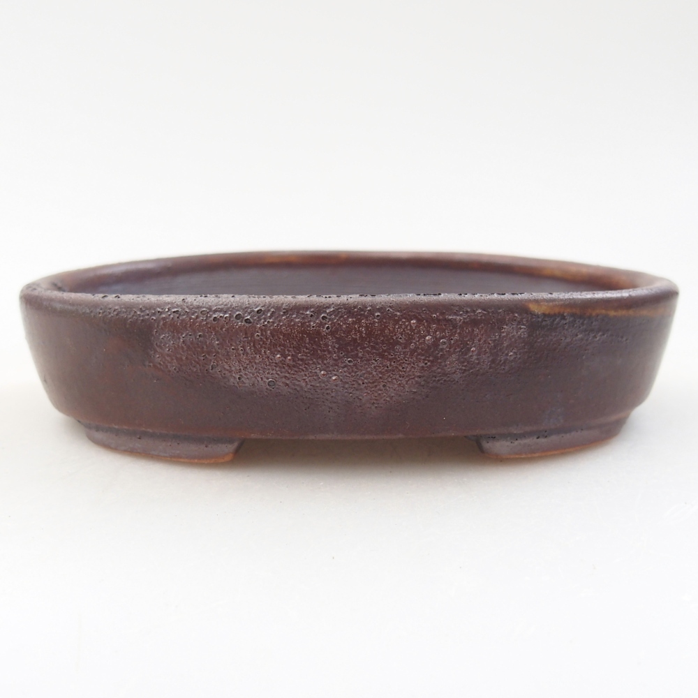 Ceramic bonsai bowl 12 x 9,5 x 2,5 cm, brown