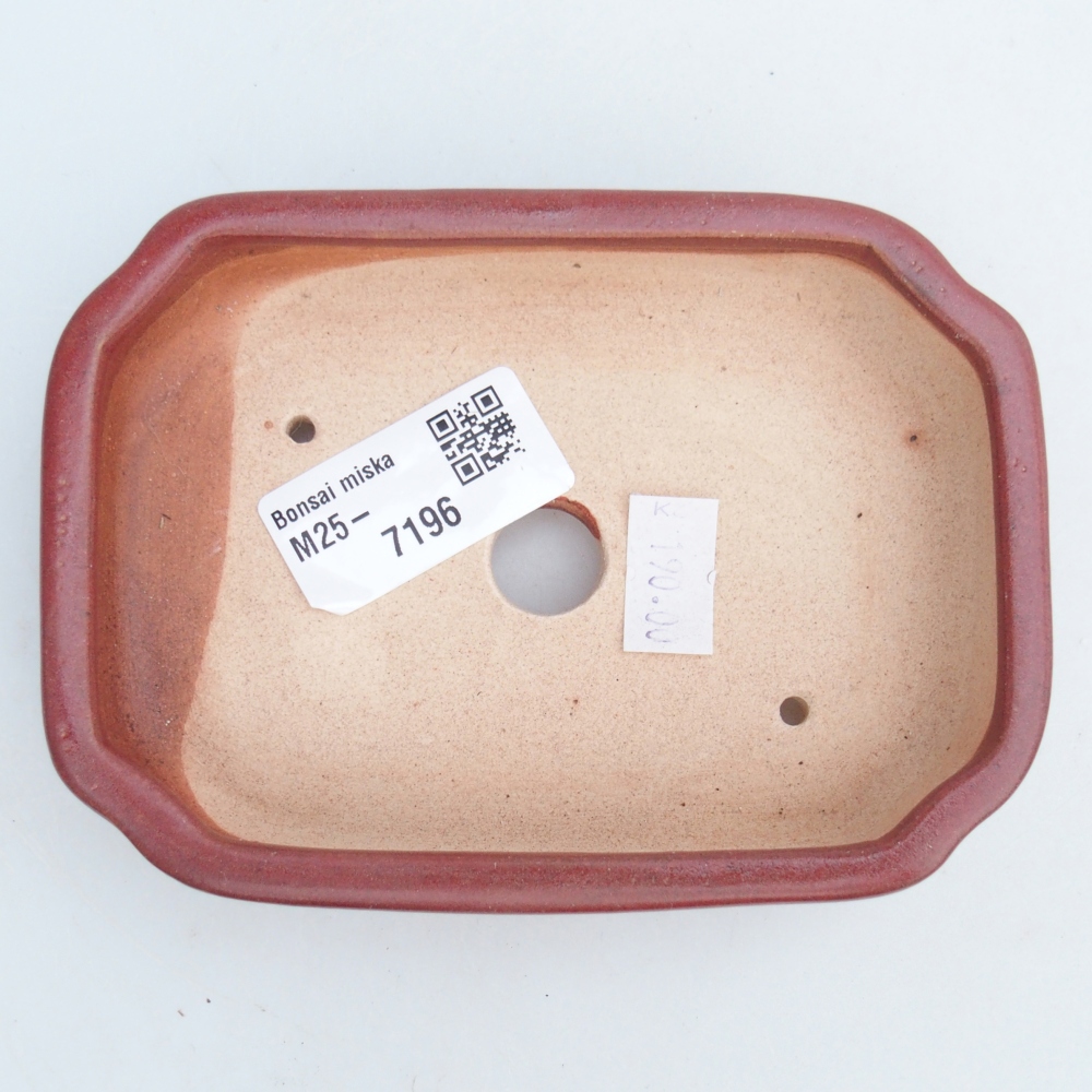 Ceramic bonsai bowl 13 x 9 x 3 cm, burgundy