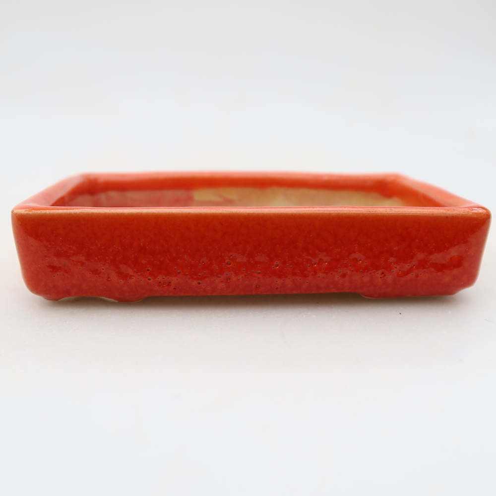 Ceramic bonsai pot, 10 x 7 x 2 cm, orange