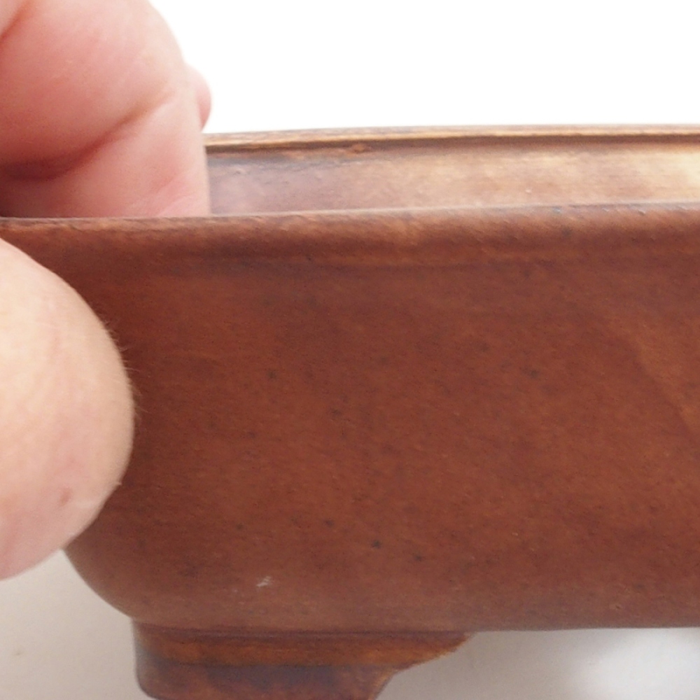 Ceramic bonsai bowl 14,5 x 12 x 4,5 cm, color brown