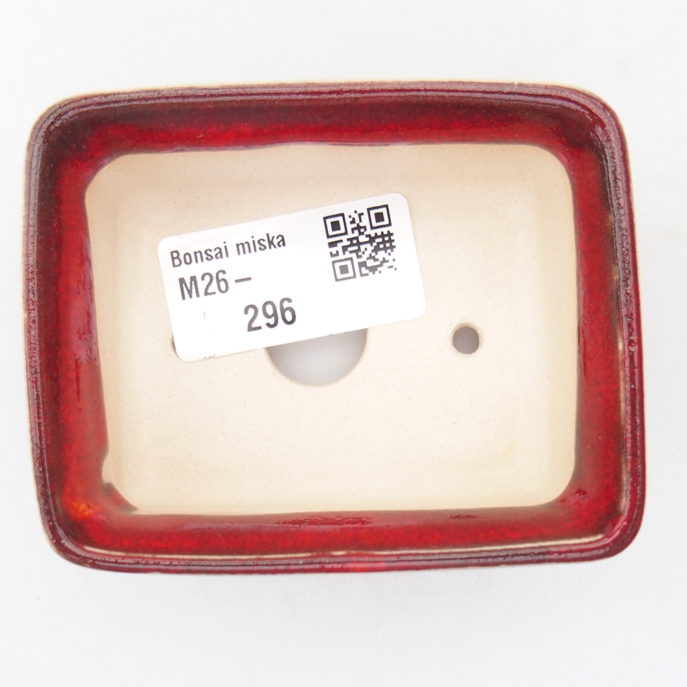 Mini bonsai bowl 8,5 x 6,5 x 3,5 cm, colour red