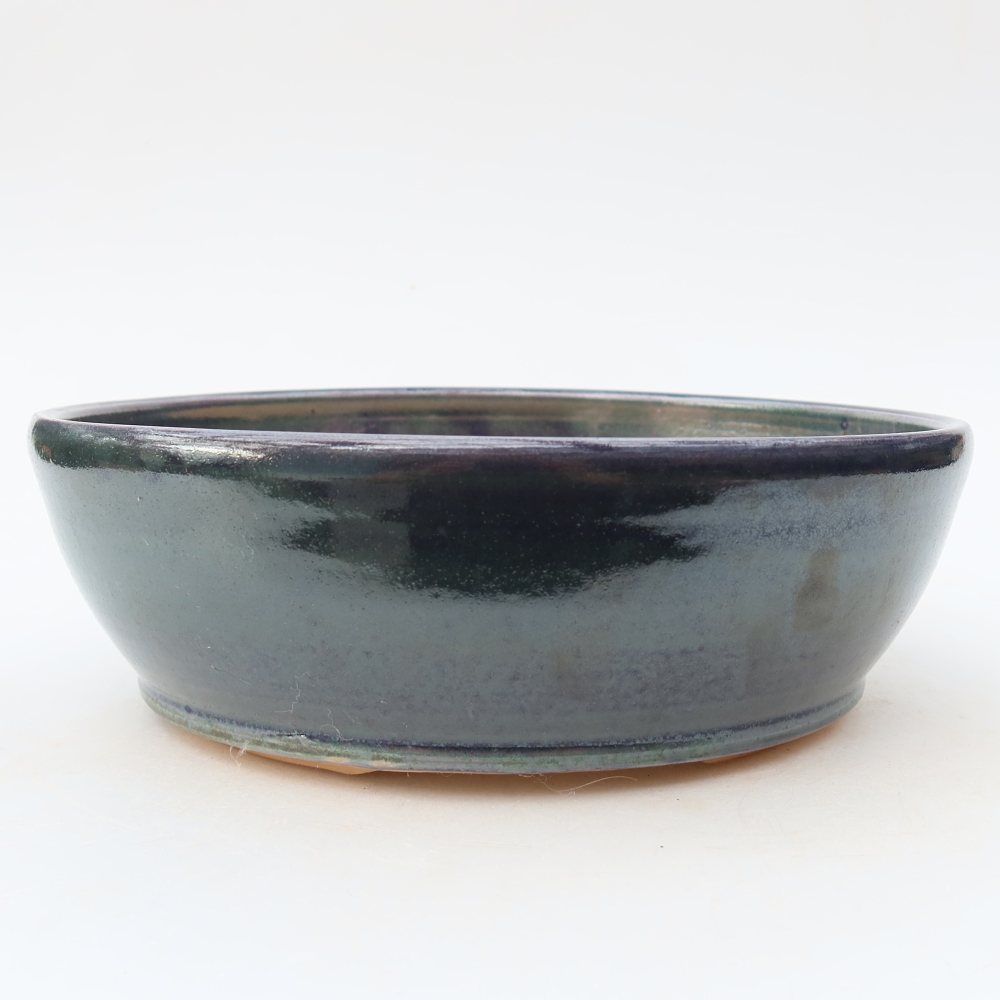 Ceramic bonsai pot, 20 x 20 x 6.5 cm, blue