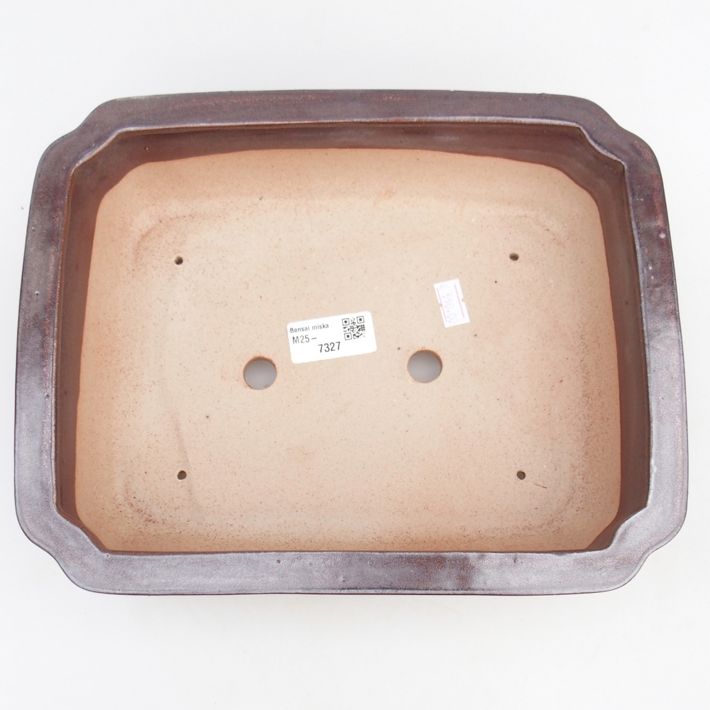 Ceramic bonsai bowl 27,5 x 22 x 7 cm, brown