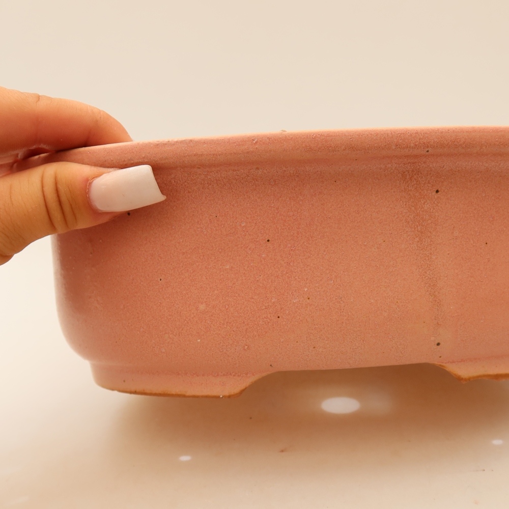 Ceramic bonsai pot, 23 x 19 x 8 cm, pink