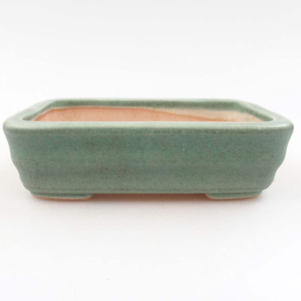 Ceramic bonsai bowl 11 x 8,5 x 3 cm, color green