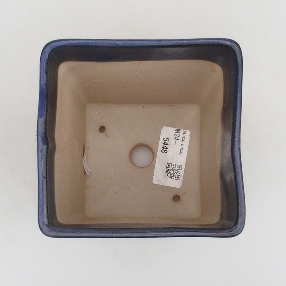 Ceramic bonsai bowl 10,5 x 10,5 x 10,5 cm, color blue