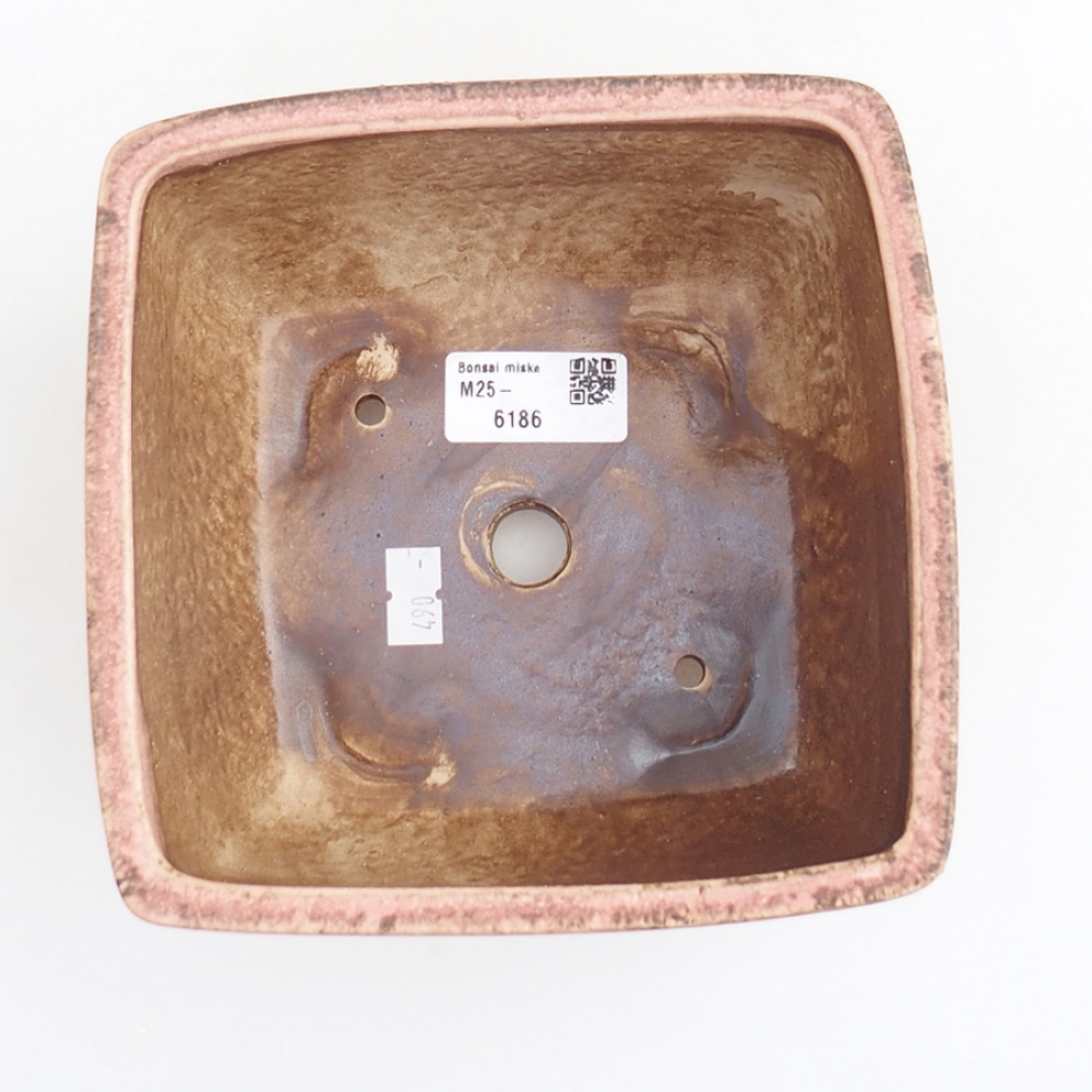 Ceramic bonsai bowl 16 x 16 x 9 cm, color pink