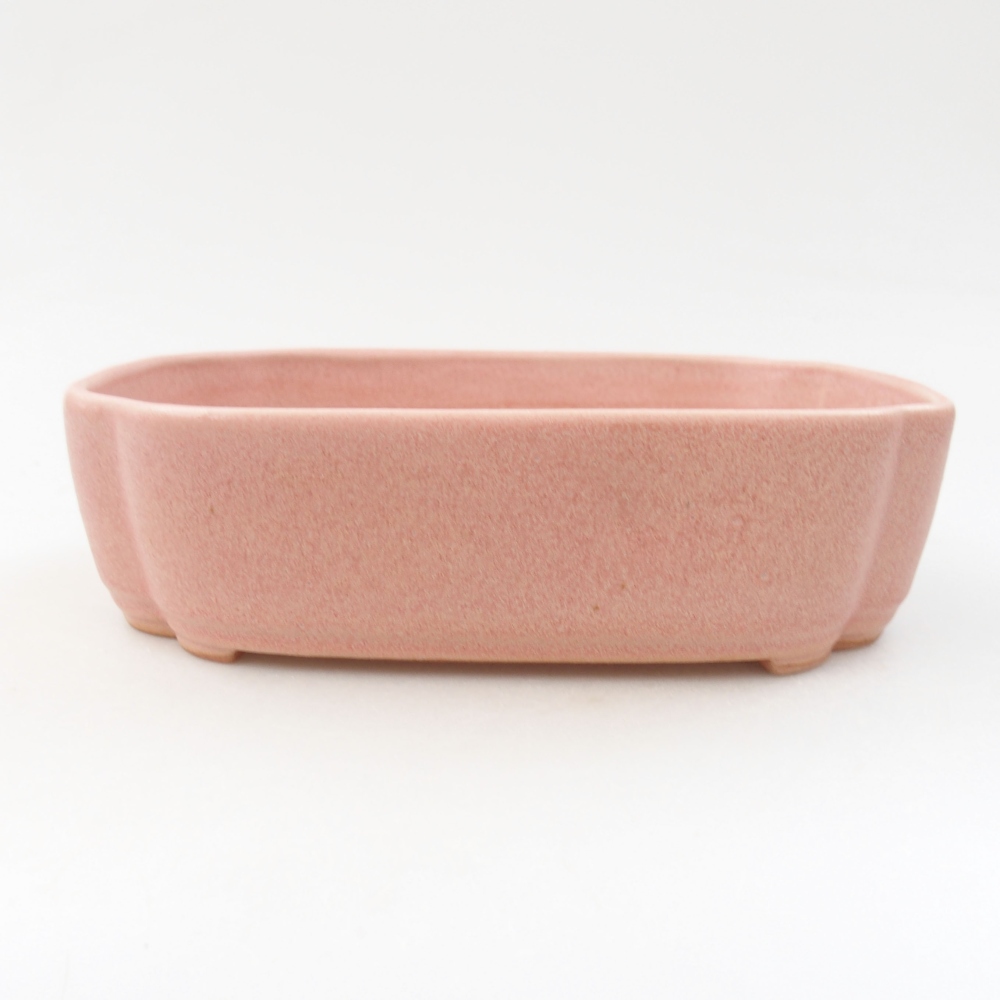 Ceramic bonsai bowl 18,5 x 13,5 x 5 cm, color pink