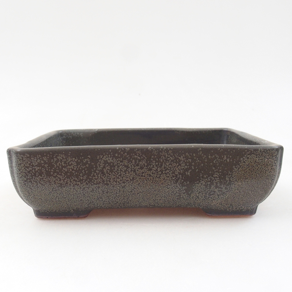 Ceramic bonsai bowl 14 x 11 x 4 cm, color gray