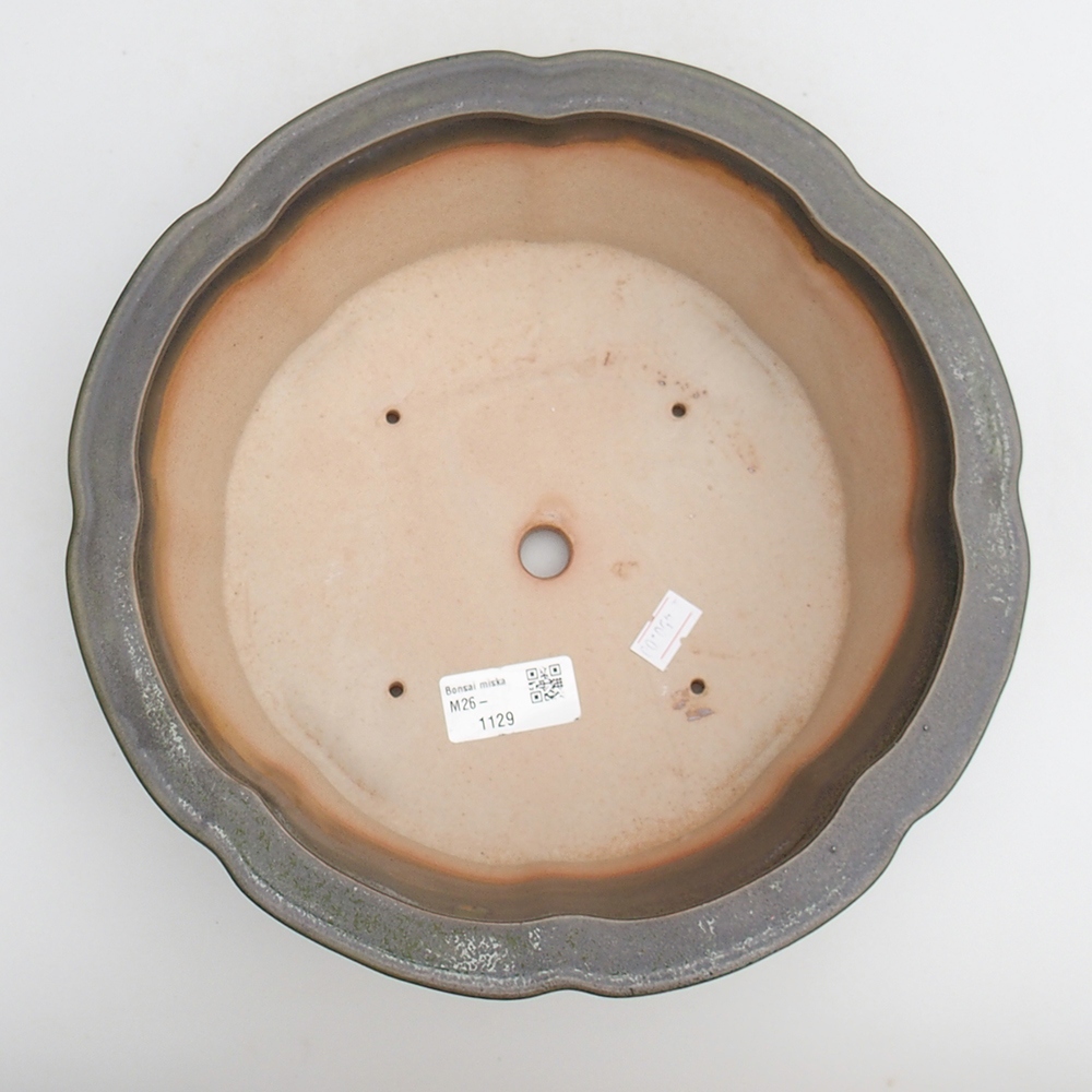 Ceramic bonsai bowl 26 x 26 x 8 cm, green