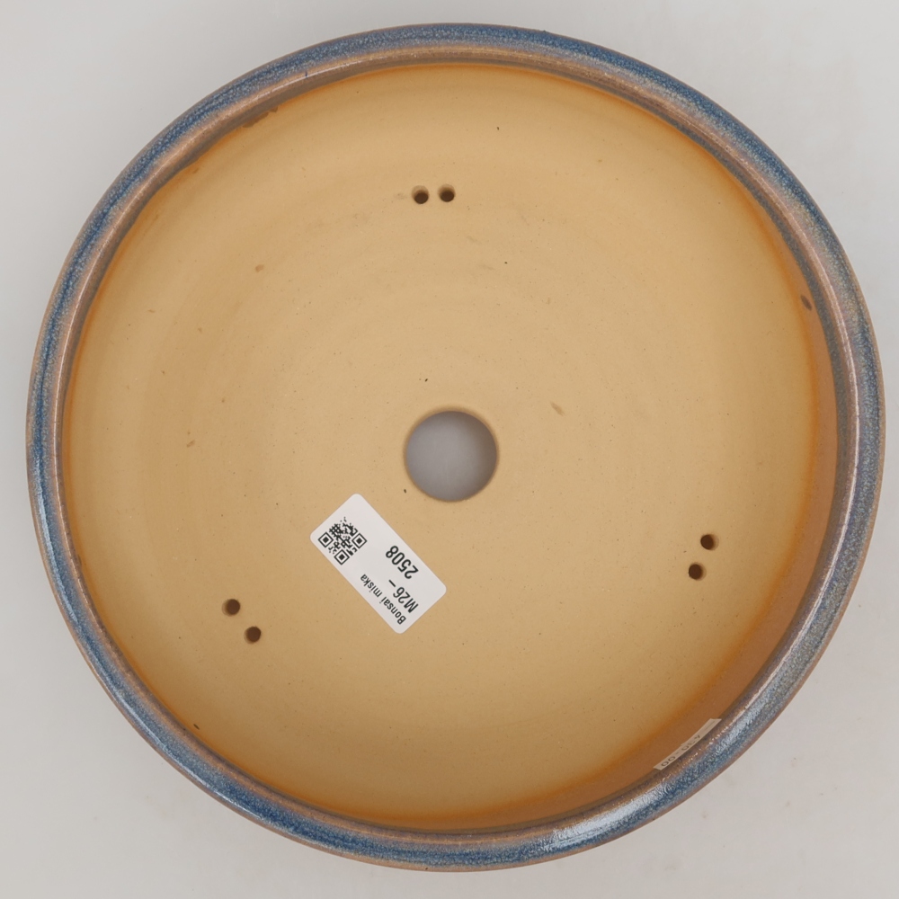 Ceramic bonsai pot, 22.5 x 22.5 x 6 cm, blue
