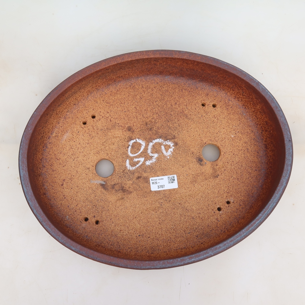 Ceramic bonsai pot, 37 x 30 x 7.5 cm, metallic color