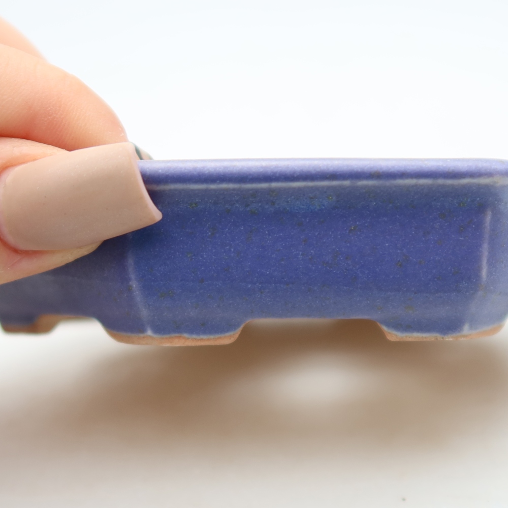 Ceramic bonsai pot, 11.5 x 11.5 x 2.5 cm, purple