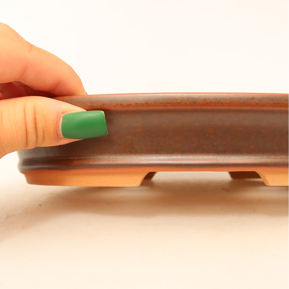 Ceramic Bowl  21 x 14.5 x 3.5 cm, brown