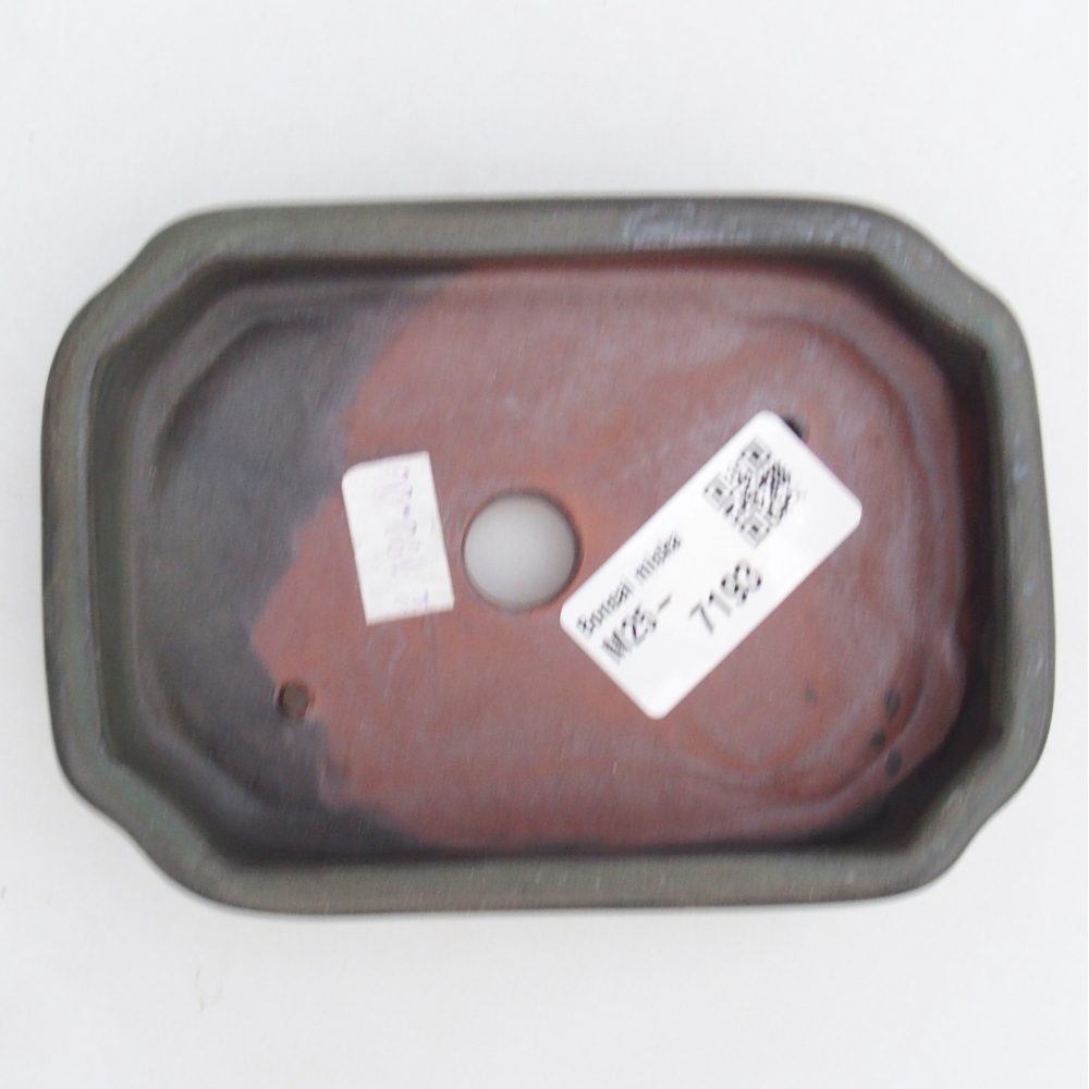 Ceramic bonsai bowl 13 x 9 x 3 cm, brown