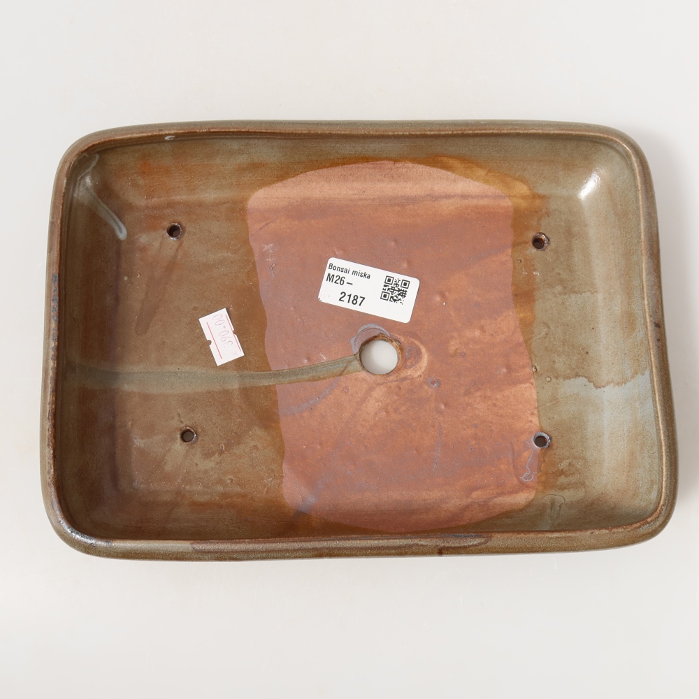 Ceramic bonsai bowl 24 x 17,5 x 4 cm, brown