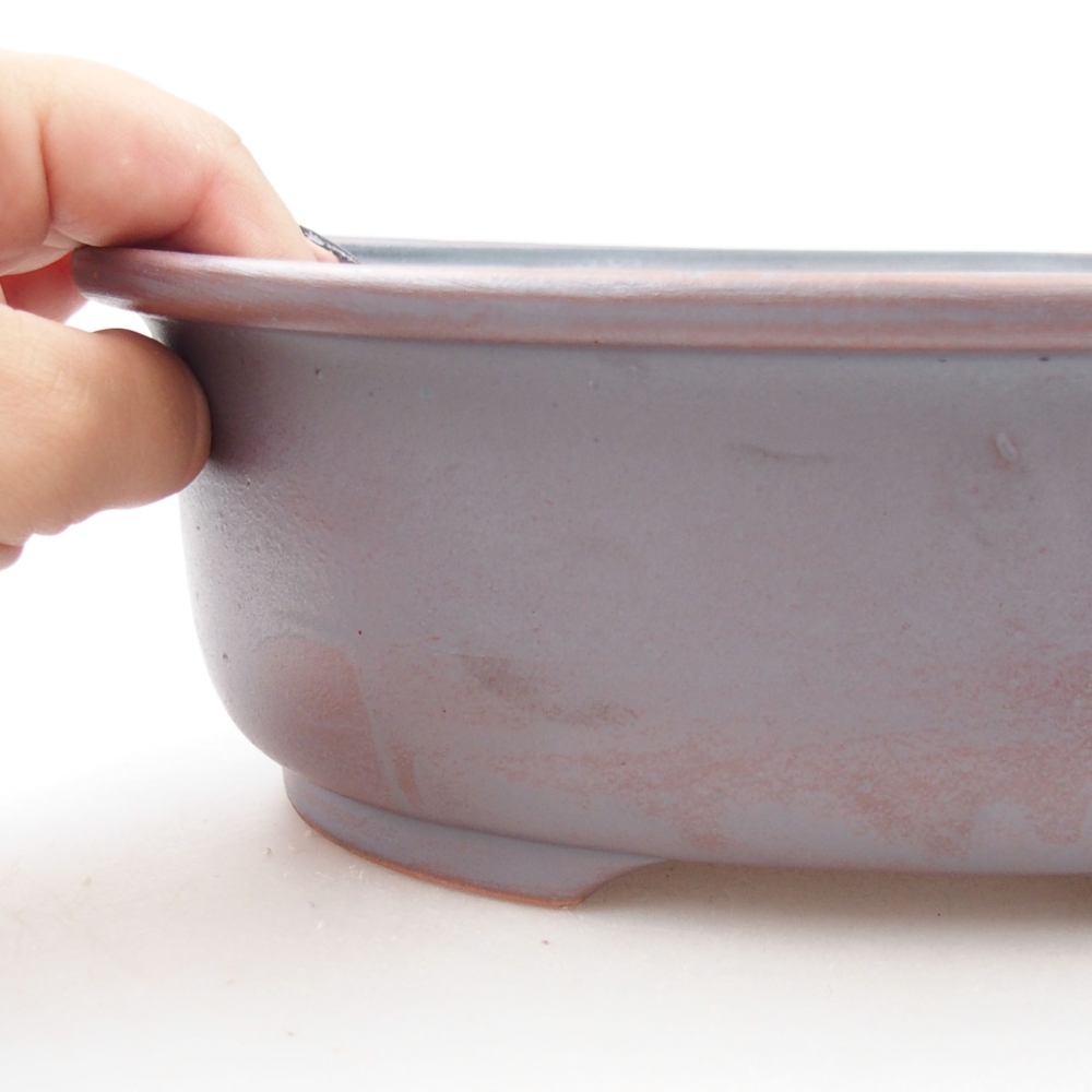 Ceramic bonsai bowl 23,5 x 19 x 8 cm, color metallic