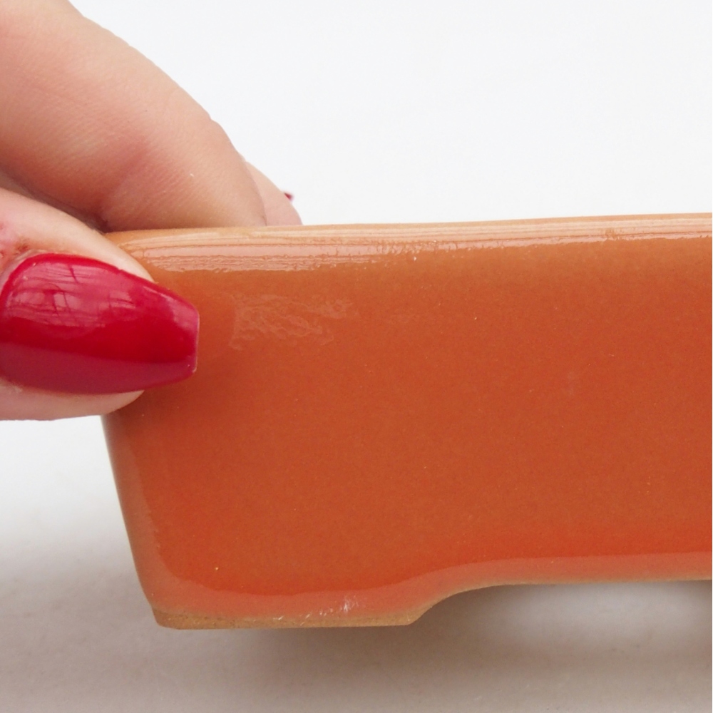 Ceramic bonsai bowl 9,5 x 7 x 3,5 cm, orange