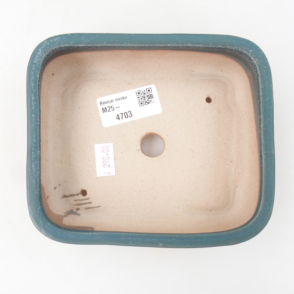 Ceramic bonsai bowl 14 x 12,5 x 4,5 cm, color blue