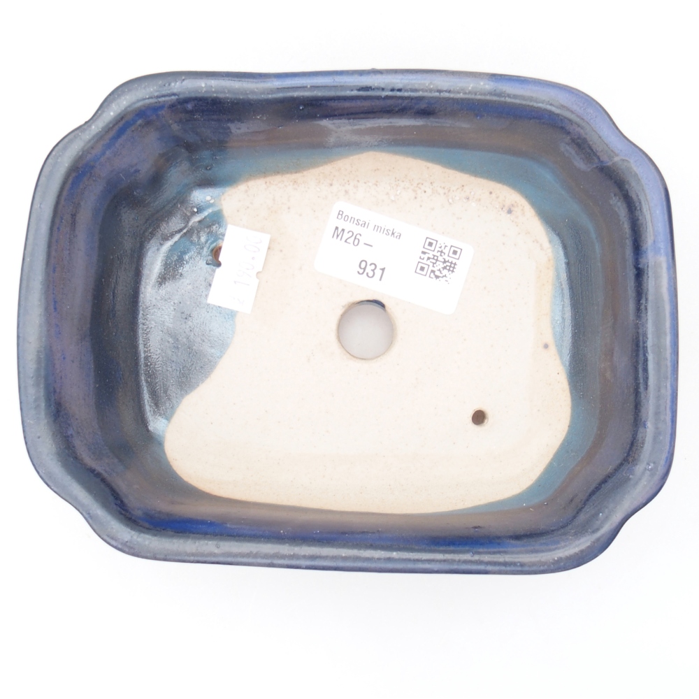 Ceramic bonsai bowl 15,5 x 12 x 4,5 cm, colour blue