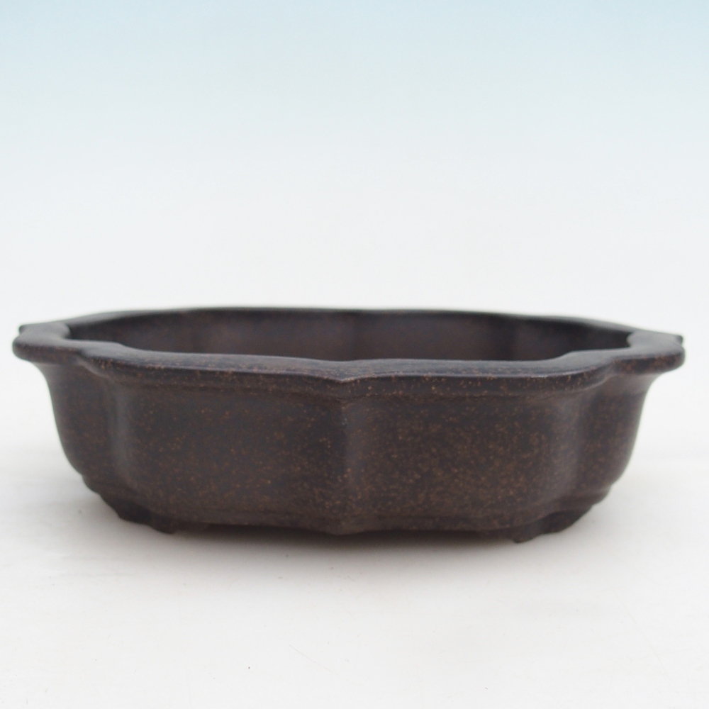 Ceramic bonsai bowl 16,5 x 13 x 4 cm, colour brownish ochre