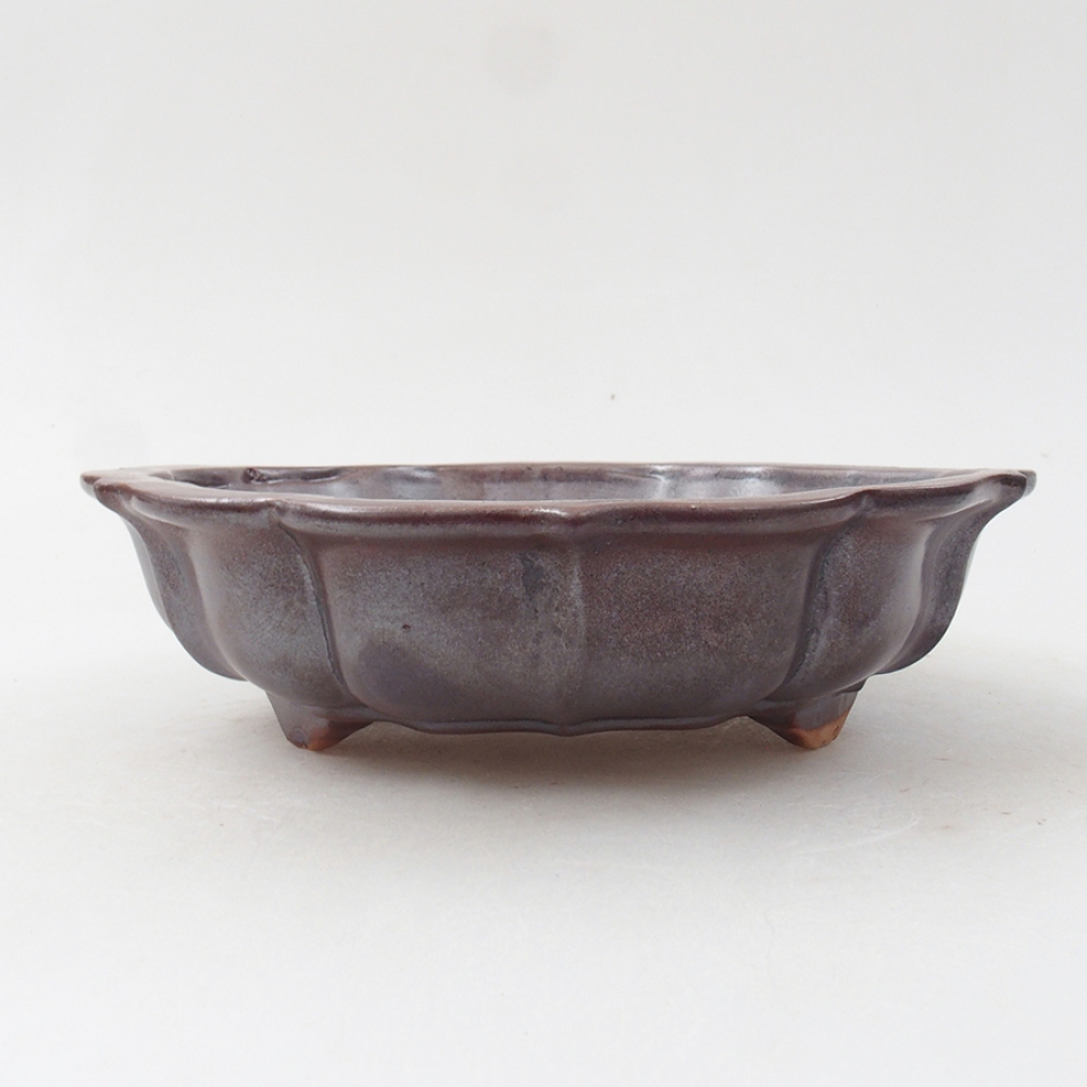 Ceramic bonsai bowl 18 x 18 x 5 cm, color brown