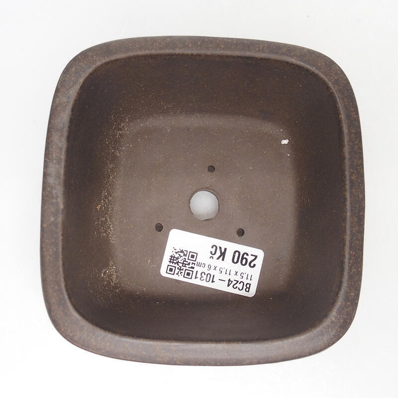 Bonsai bowl 10.5 x 10.5 x 6 cm, color brown ocher