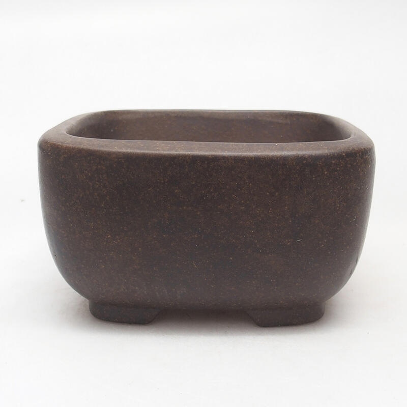 Bonsai bowl 10.5 x 10.5 x 6 cm, color brown ocher