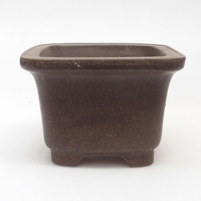 Bonsai bowl 11 x 11 x 7.5 cm, color brown ocher