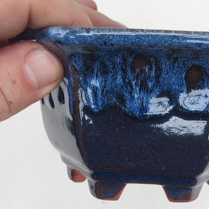 Bonsai bowl 13 x 12 x 7 cm, color blue