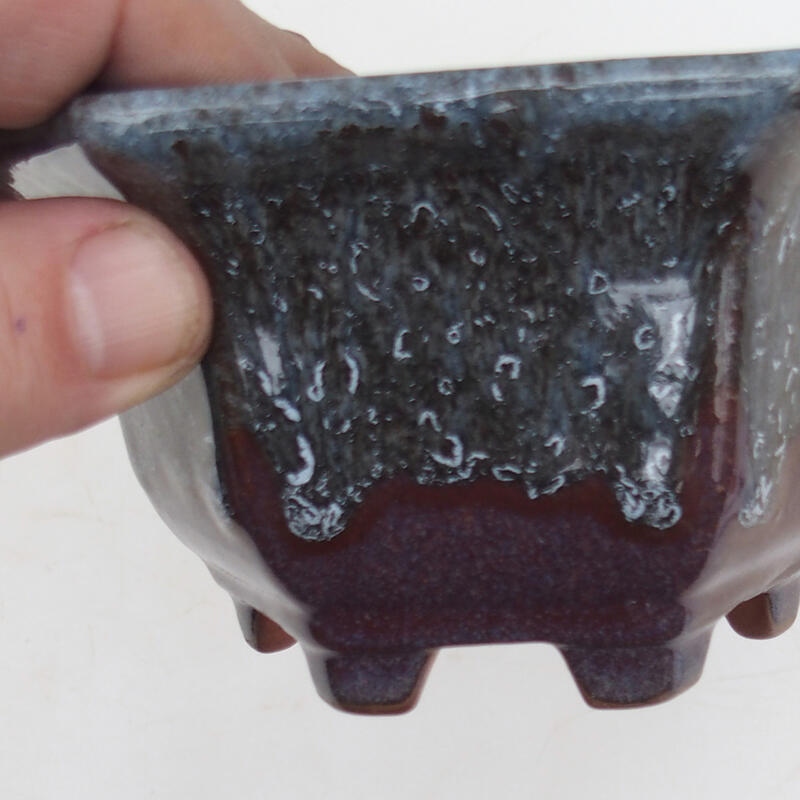 Bonsai bowl 13 x 12 x 7 cm, color burgundy