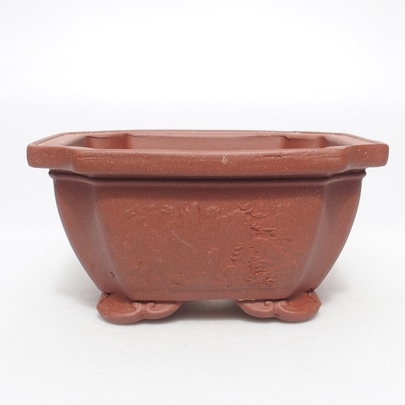 Bonsai bowl 14 x 14 x 7 cm, brick color