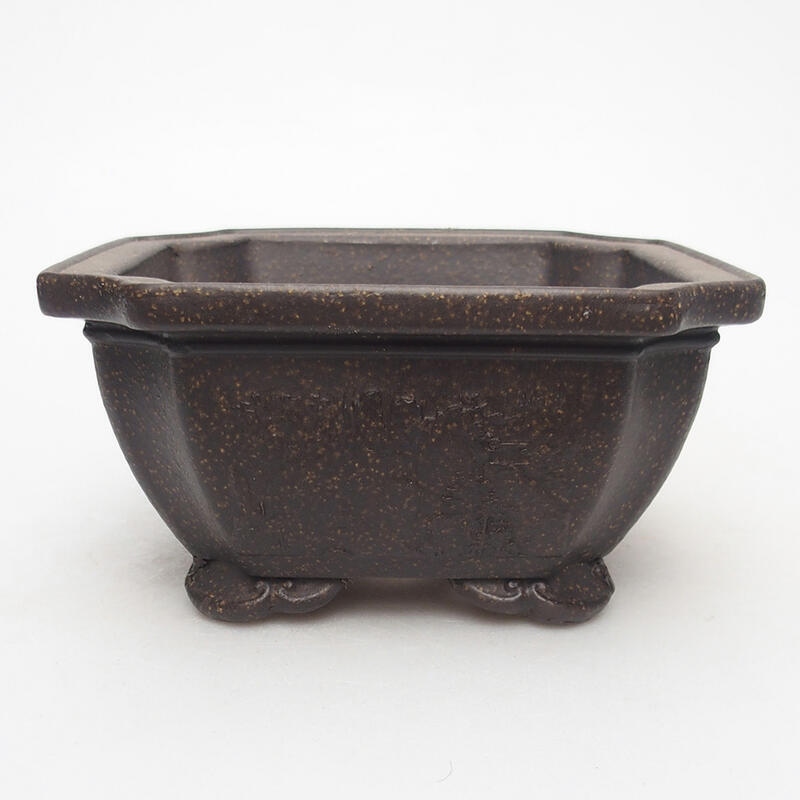 Bonsai bowl 14 x 14 x 7 cm, color brown ocher