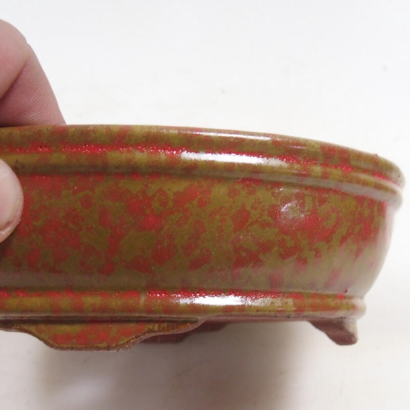 Bonsai bowl 15.5 x 11.5 x 4.5 cm, color ocher