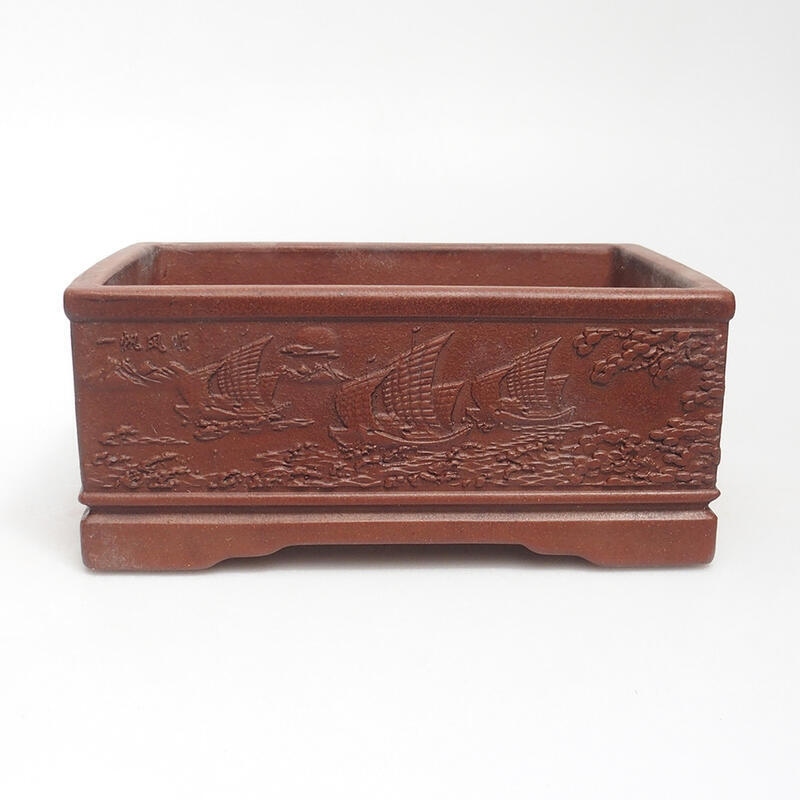 Bonsai bowl 15.5 x 11.5 x 6.5 cm, color brown