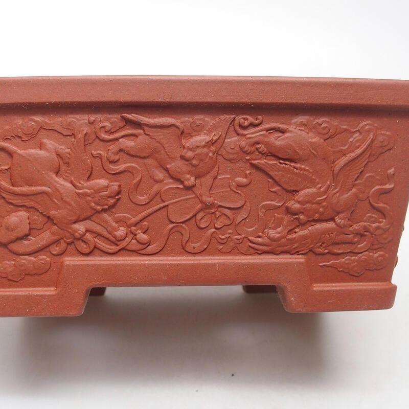 Bonsai bowl 15.5 x 11 x 6.5 cm, brick color