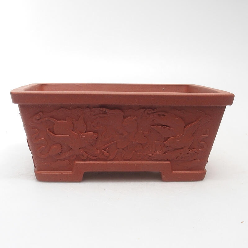 Bonsai bowl 15.5 x 11 x 6.5 cm, brick color