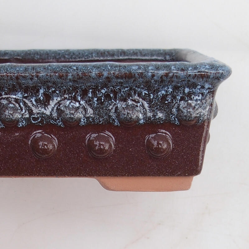 Bonsai bowl 15 x 11 x 4.5 cm, color burgundy