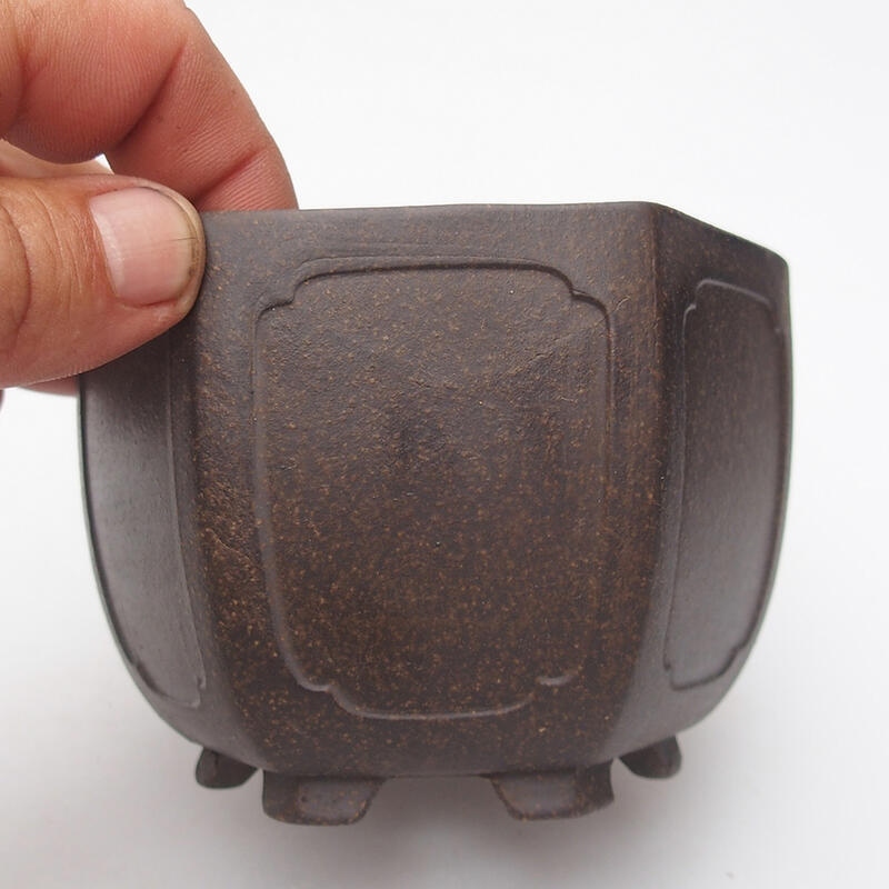 Bonsai bowl 15 x 15 x 9 cm, color brown