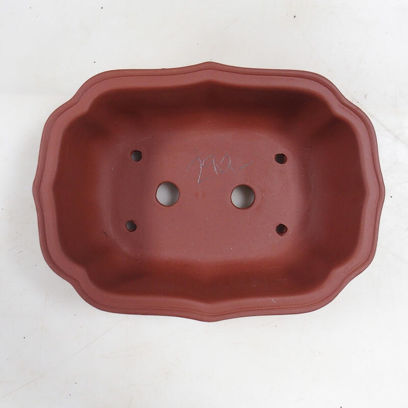 Bonsai bowl 21 x 15.5 x 7 cm, brick color