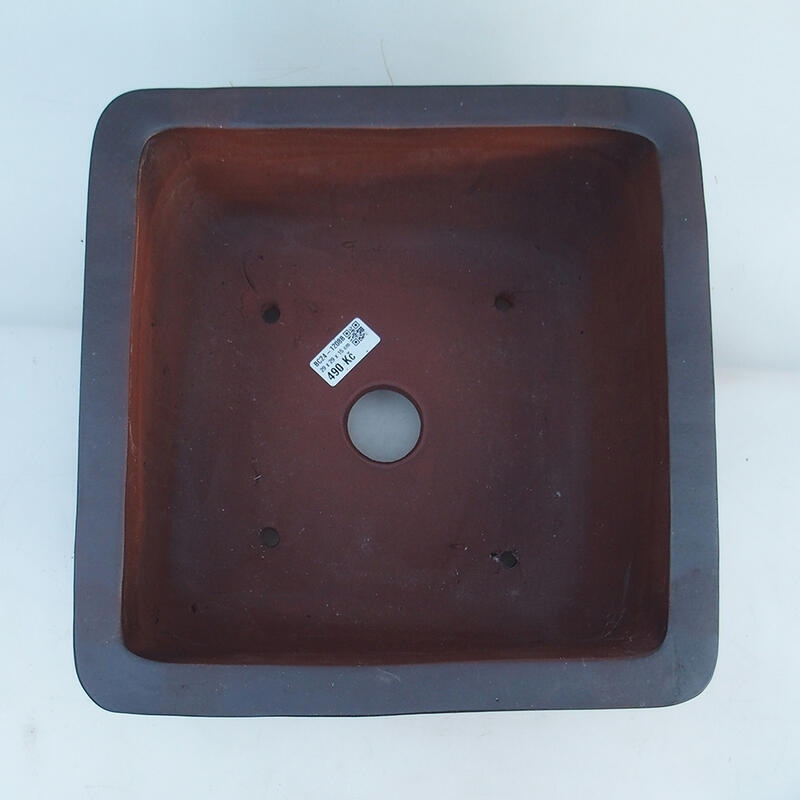 Bonsai bowl 29 x 29 x 14.5 cm, brick color