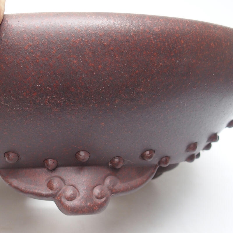 Bonsai bowl 29 x 29 x 9.5 cm, color brownish black