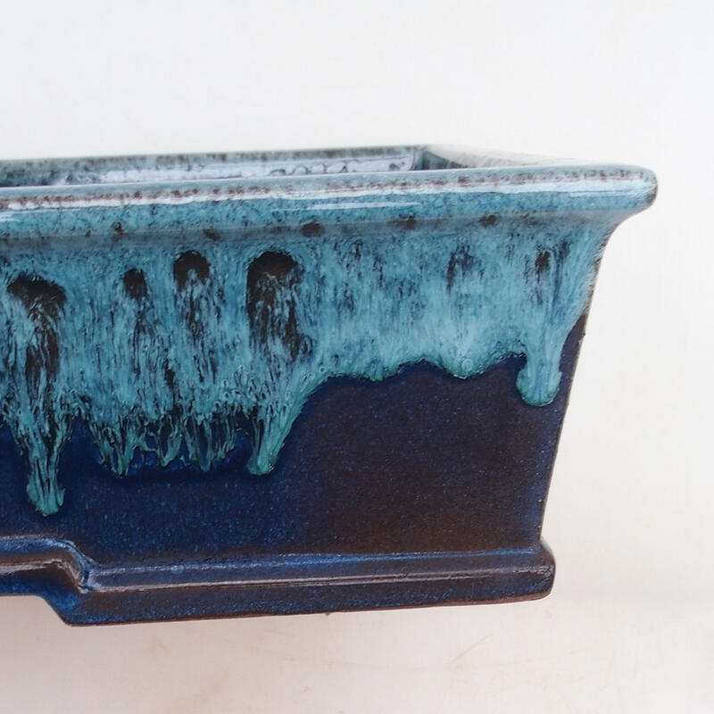 Bonsai bowl 31 x 22 x 8 cm, color blue-white