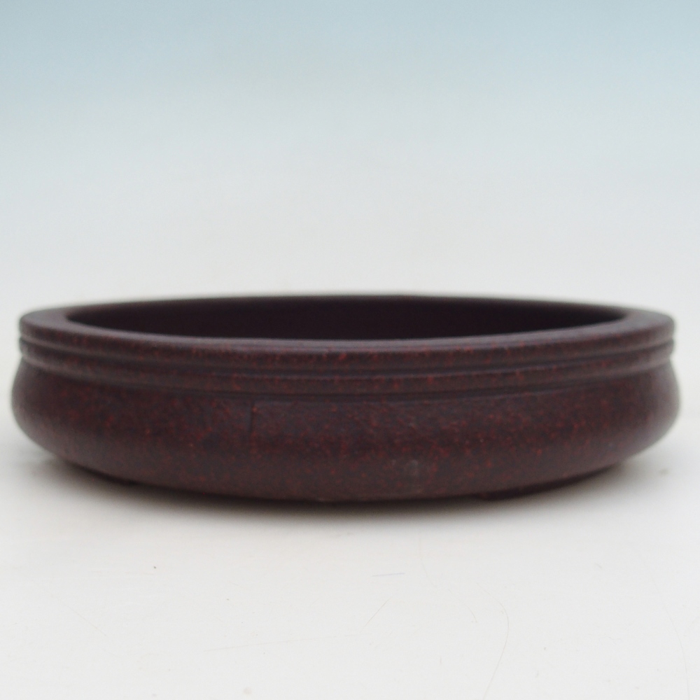 Ceramic bonsai bowl 16 x 16 x 3 cm, brown