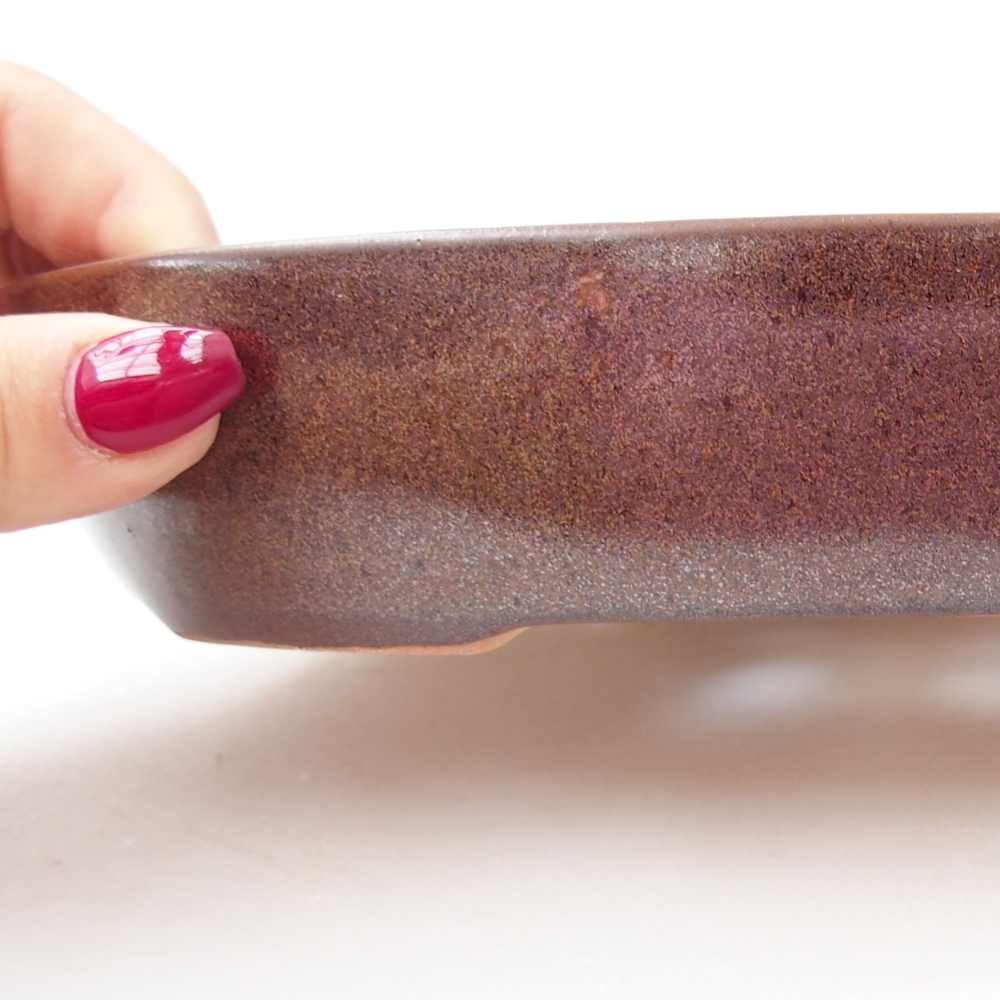Ceramic bonsai bowl 22 x 17 x 4 cm, color brown