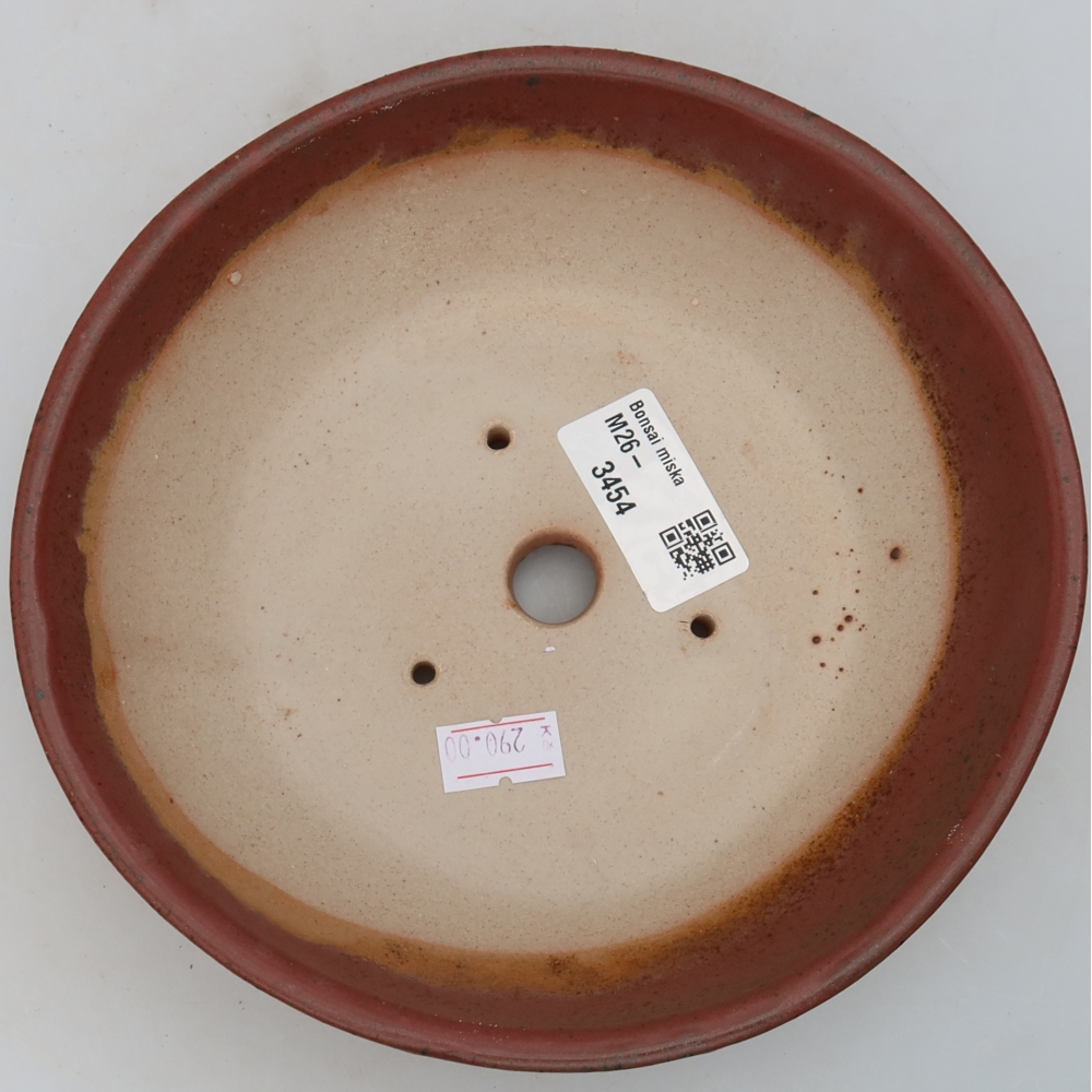 Ceramic bonsai pot, 17.5 x 17.5 x 5 cm, pink